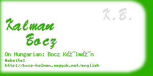 kalman bocz business card